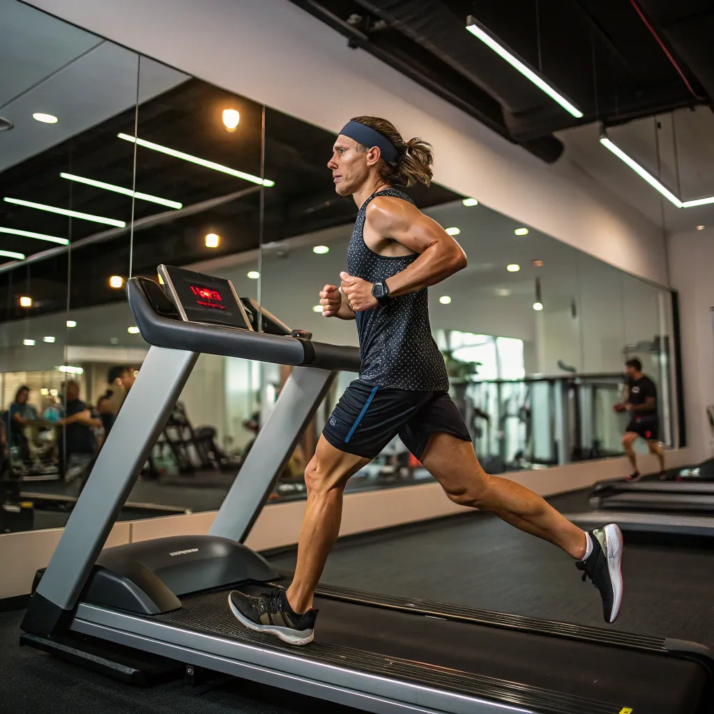 A person running on a treadmill